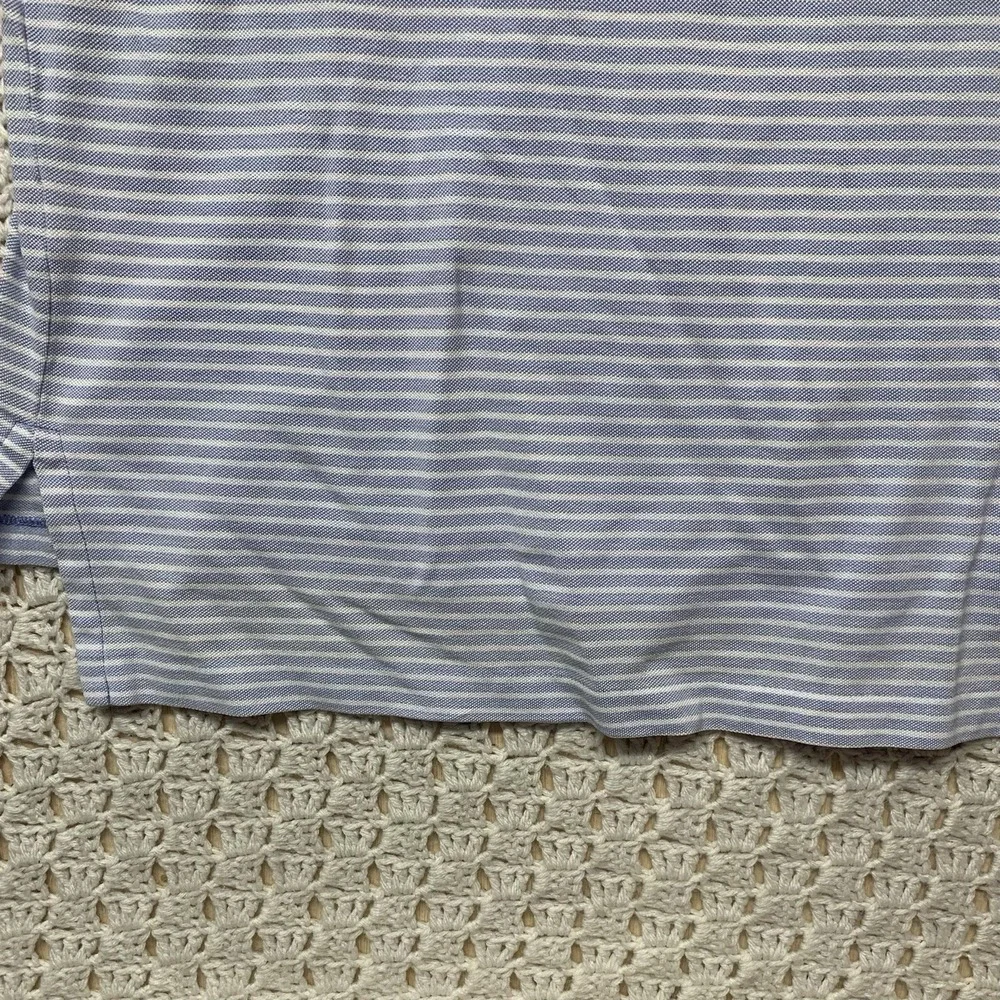 Polo Golf‎ Ralph Lauren Shirt Men's L Blue White Striped 100%Pima Cotton Polo